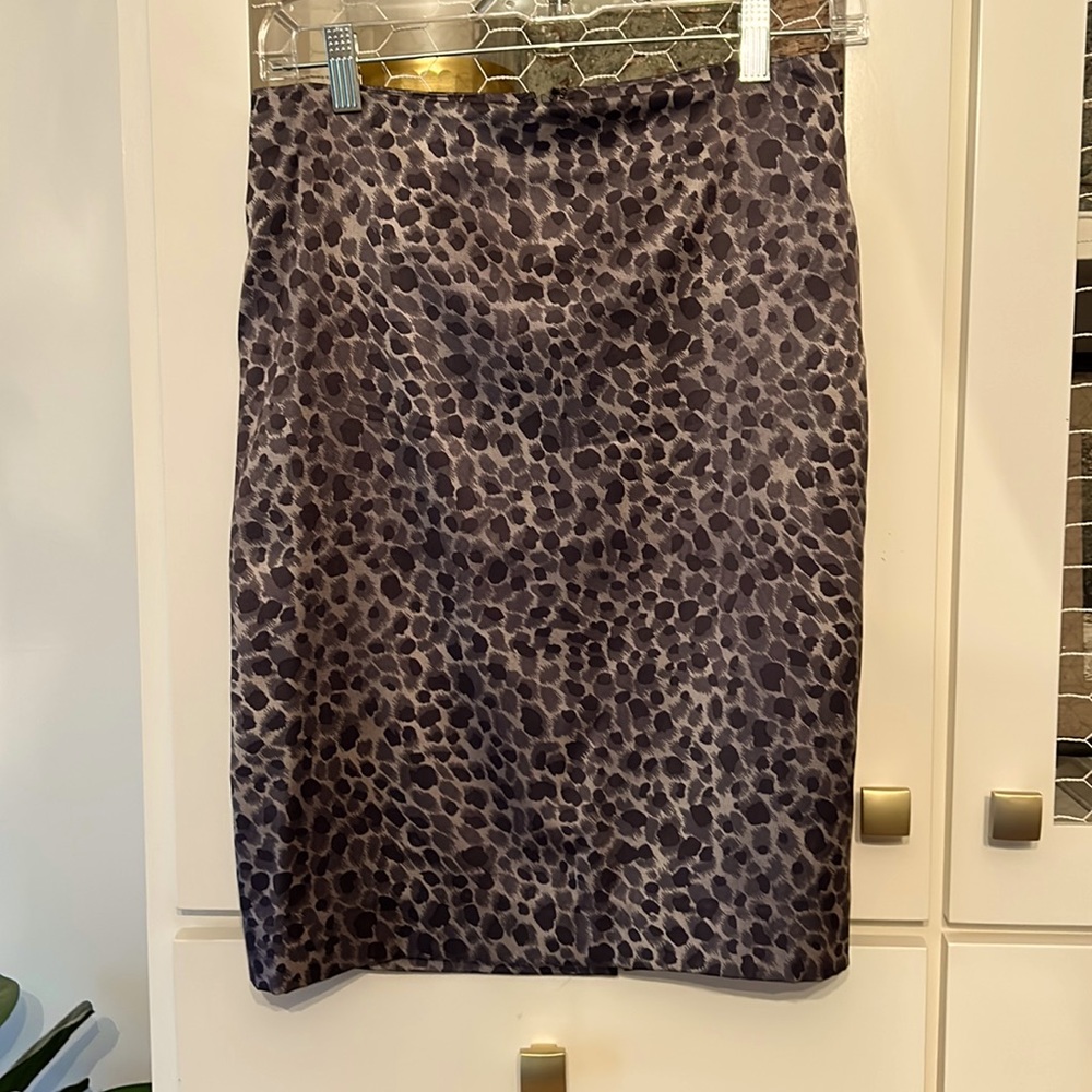 Ann Taylor silk animal print pencil skirt-lined